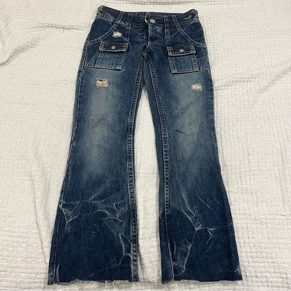 Hysteric Glamour Chilling Bootcut Jeans Y2K Distressed Blue 30x27